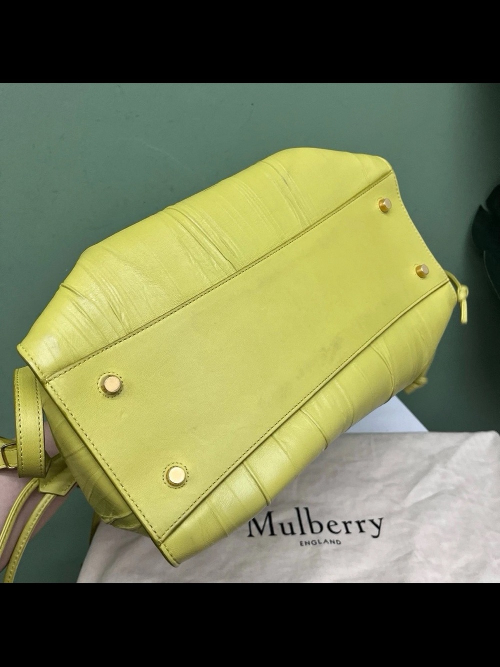 Mulberry Braided-Handle Shoulder Bag in Lime Green - Picture 10 of 16